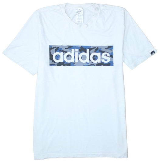 Adidas Men's White Large Graphic Logo Short Sleeve T-Shirt