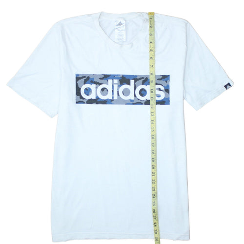 Adidas Men's White Large Graphic Logo Short Sleeve T-Shirt