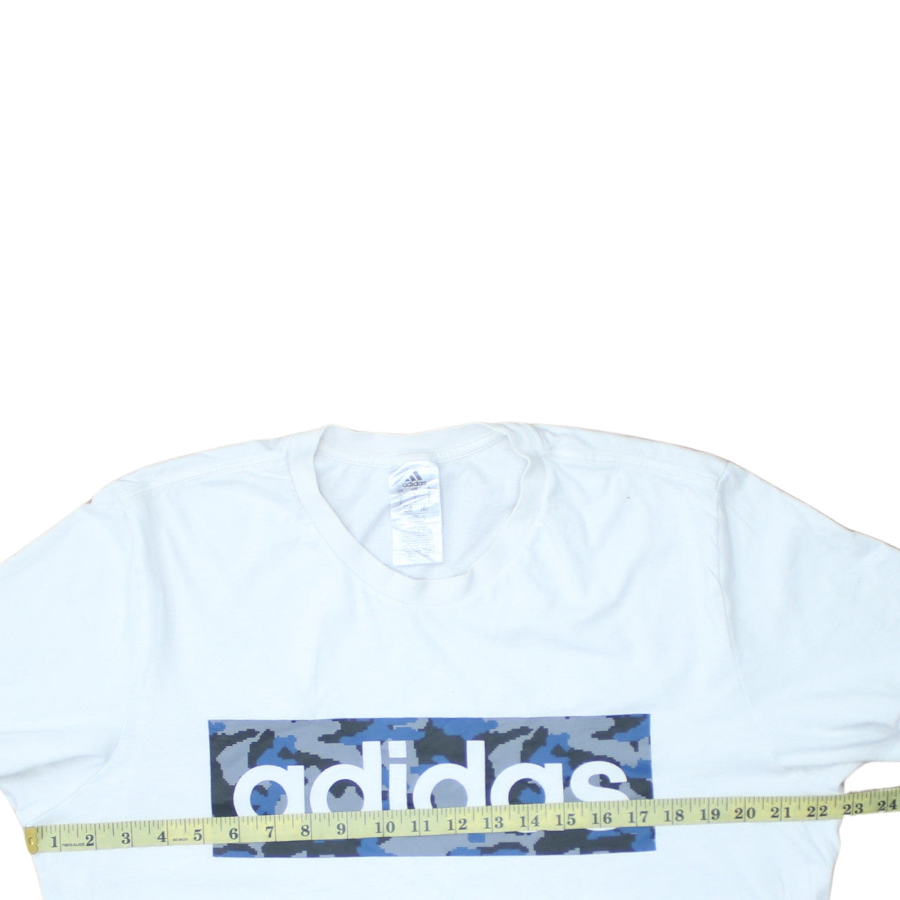 Adidas Men's White Large Graphic Logo Short Sleeve T-Shirt