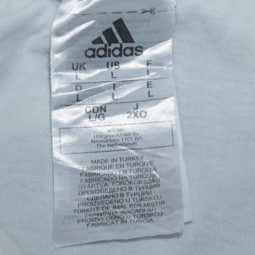 Adidas Men's White Large Graphic Logo Short Sleeve T-Shirt
