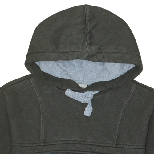 Napapijri Men's Grey Pullover Hoodie M Embroidered Logo Flag Design
