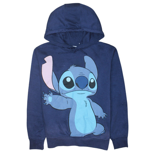 Disney Primark Women Blue Stitch Pullover Hoodie 2XS Hooded Sweatshirt