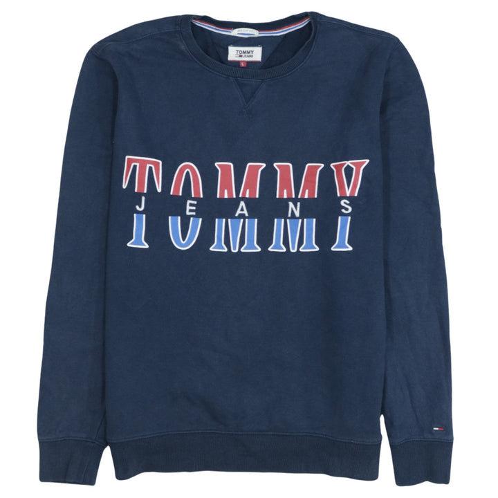 Tommy Jeans Mens Blue Logo Crew Neck Sweatshirt Size L
