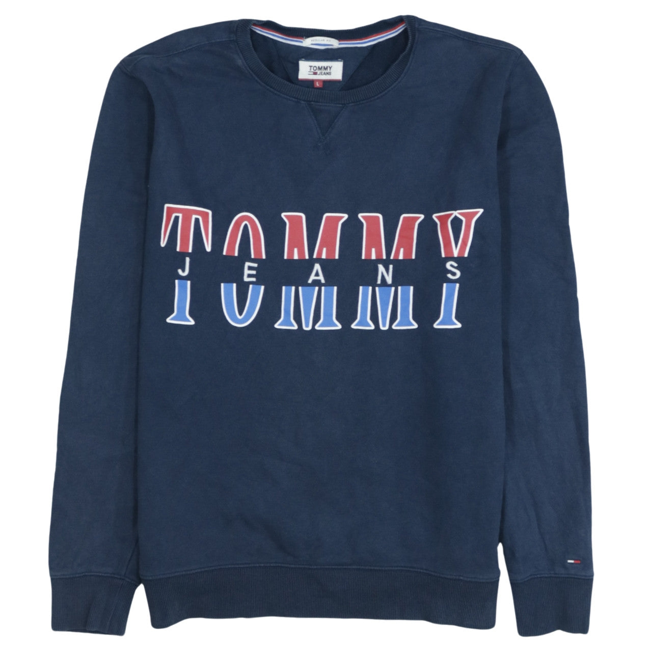 Tommy Jeans Mens Blue Logo Crew Neck Sweatshirt Size L