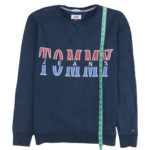 Tommy Jeans Mens Blue Logo Crew Neck Sweatshirt Size L