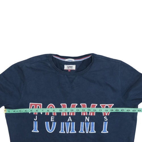 Tommy Jeans Mens Blue Logo Crew Neck Sweatshirt Size L