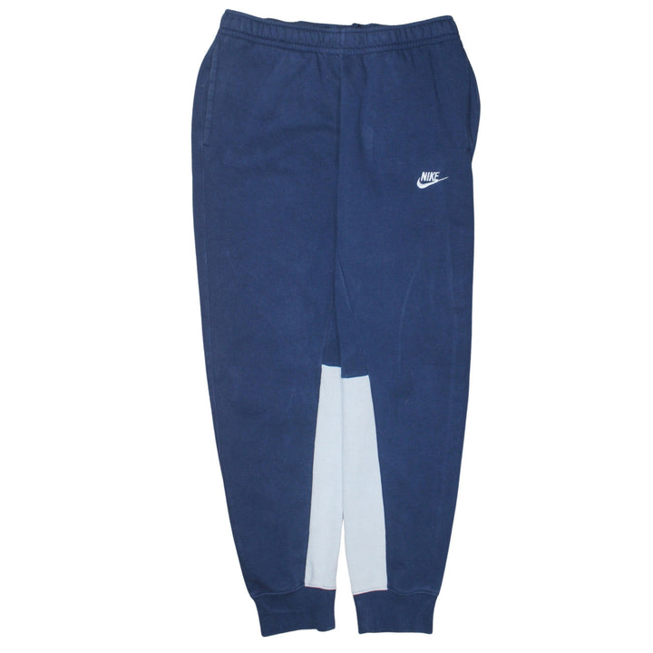 Nike Men Blue Jogger Trousers M Elastic Waist Colourblock Sweatpants