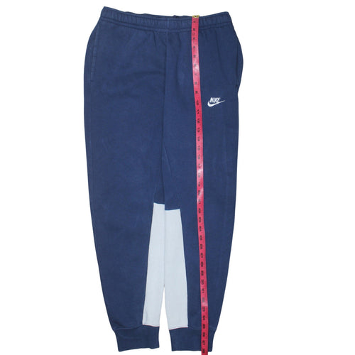 Nike Men Blue Jogger Trousers M Elastic Waist Colourblock Sweatpants