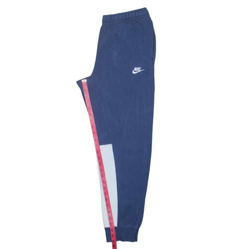 Nike Men Blue Jogger Trousers M Elastic Waist Colourblock Sweatpants