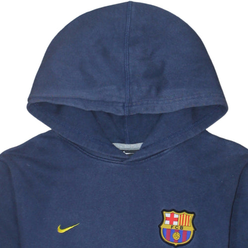 Nike Teens Blue Barcelona Pullover Hoodie L Regular Fit