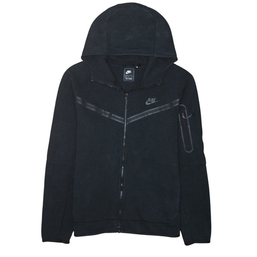 Nike Men's Black Full Zip Hoodie L Cotton Blend Sportswear