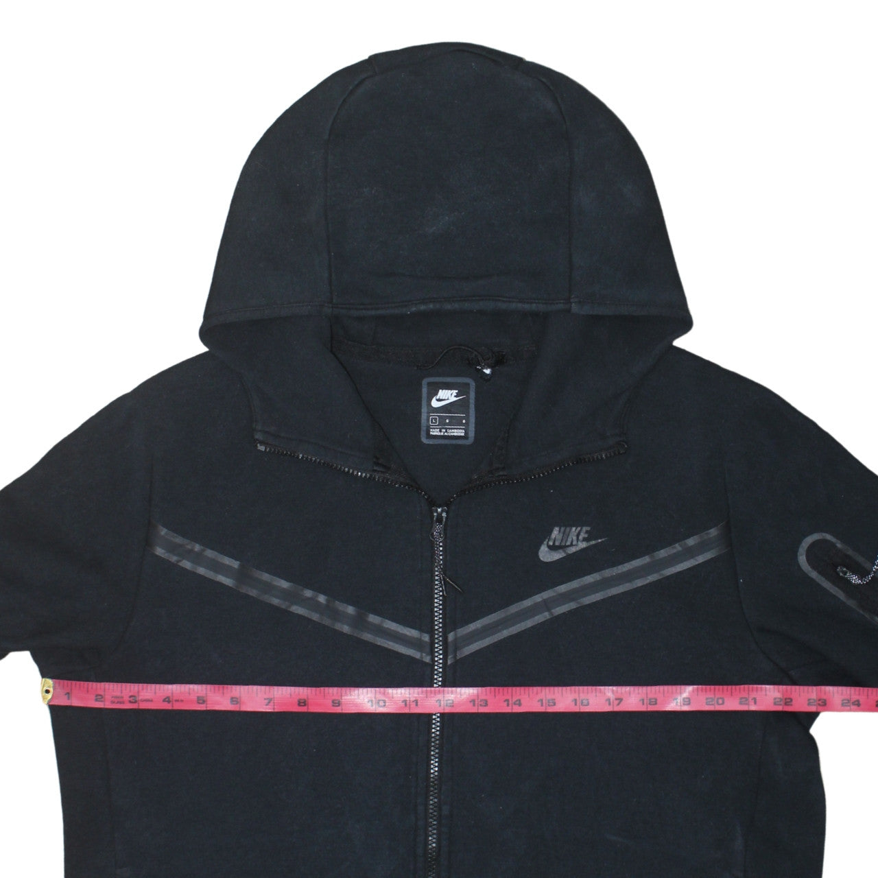 Nike Men's Black Full Zip Hoodie L Cotton Blend Sportswear