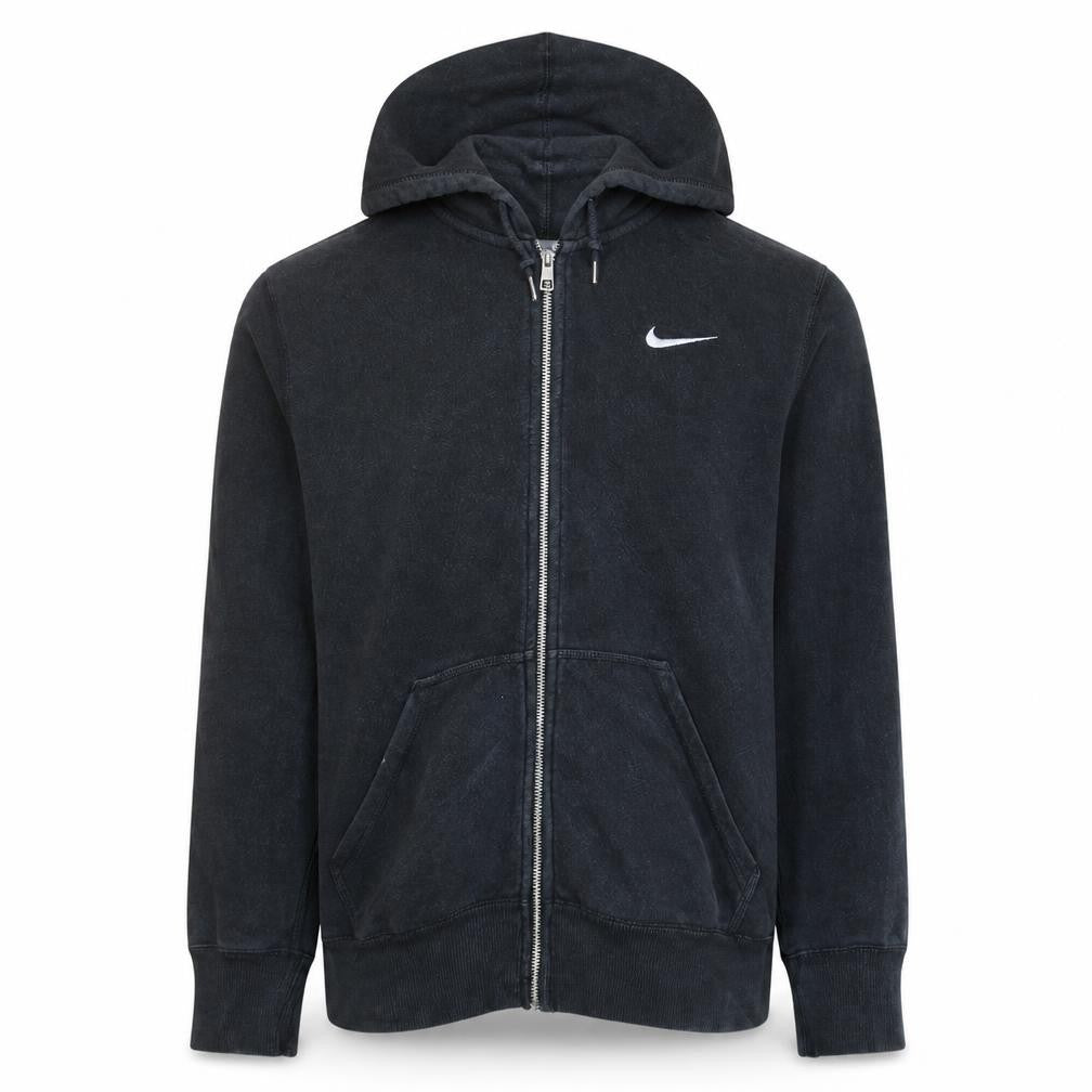 Front view of Nike Men Black Small Full Zip Fleece Hoodie Sweatshirt