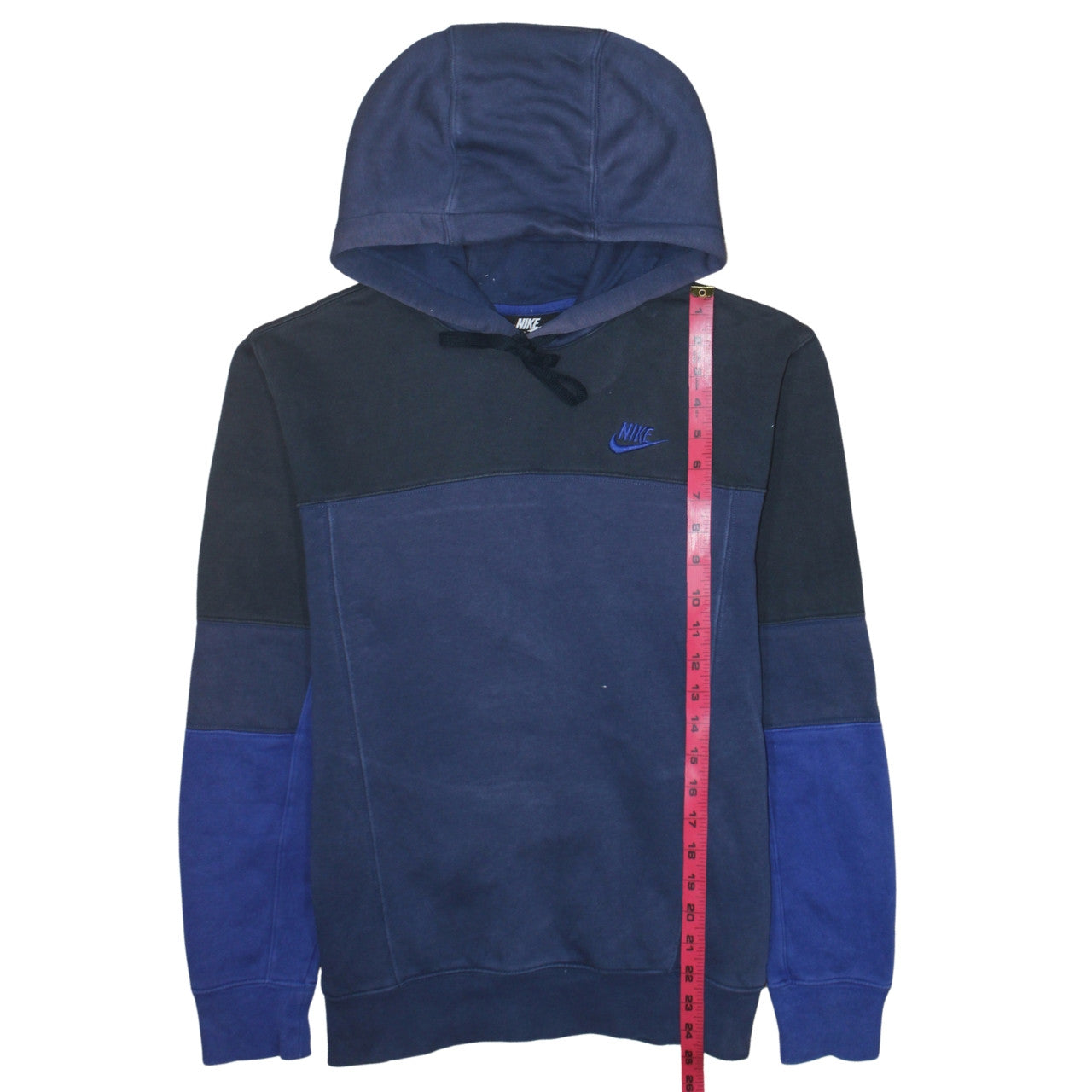 Nike Men's Blue Colour Block Pullover Hoodie XS