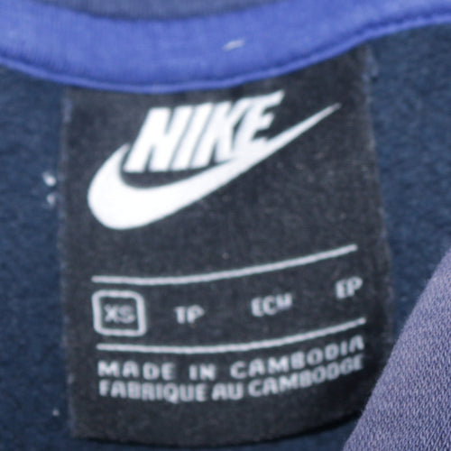 Nike Men's Blue Colour Block Pullover Hoodie XS