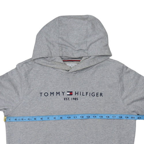 Tommy Hilfiger Women Grey Pullover Hoodie 100% Cotton Size M
