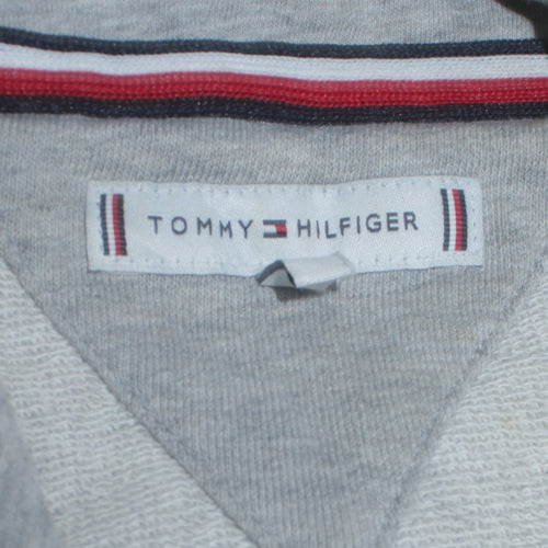 Tommy Hilfiger Women Grey Pullover Hoodie 100% Cotton Size M
