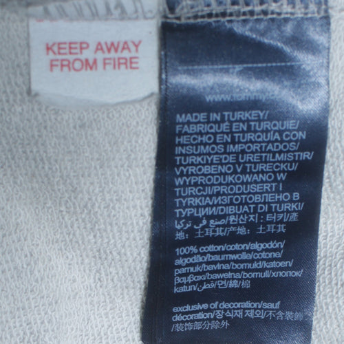Tommy Hilfiger Women Grey Pullover Hoodie 100% Cotton Size M