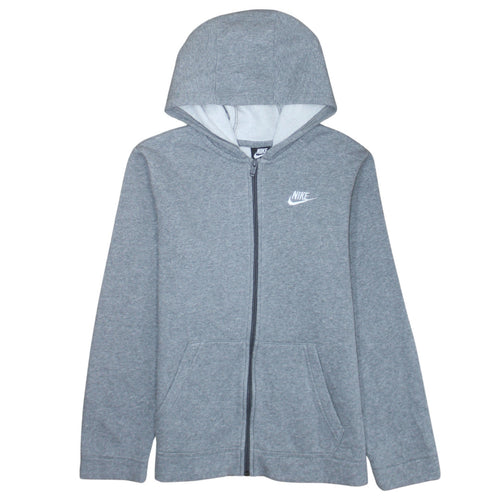 Nike Boys Grey Full Zip Hoodie XL Standard Fit Fleece Lined