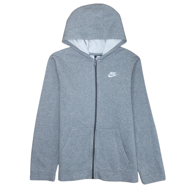 Nike Boys Grey Full Zip Hoodie XL Standard Fit Fleece Lined