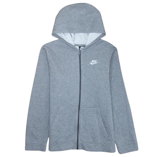 Nike Boys Grey Full Zip Hoodie XL Standard Fit Fleece Lined
