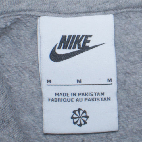 Nike Mens Grey Pullover Hoodie M Regular Fit Fleece Sweatshirt