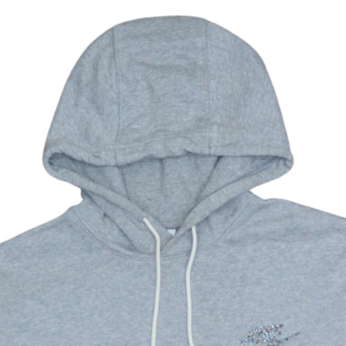 Nike Mens Grey Pullover Hoodie M Regular Fit Fleece Sweatshirt