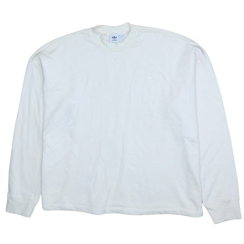 Adidas Women White Crew Neck Long Sleeve Pullover Sweatshirt Size 20