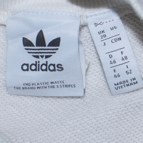 Adidas Women White Crew Neck Long Sleeve Pullover Sweatshirt Size 20