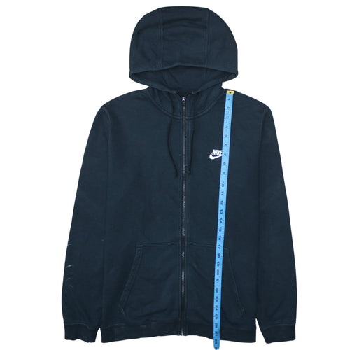 Nike Men's Black Full Zip Hoodie L Cotton Blend Sportswear