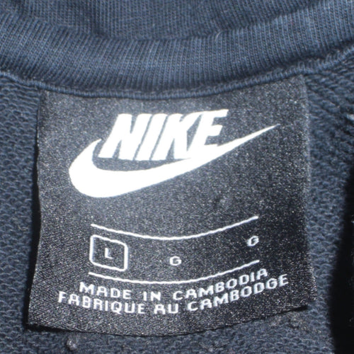 Nike Men's Black Full Zip Hoodie L Cotton Blend Sportswear