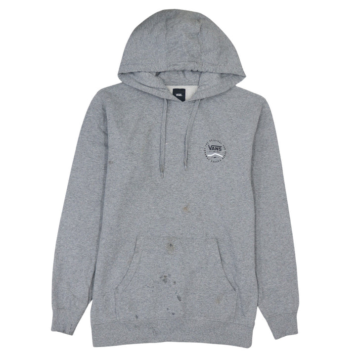 Vans Men's Grey Small Pullover Hoodie with Logo Graphic