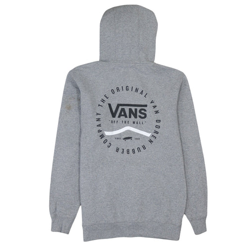 Vans Men's Grey Small Pullover Hoodie with Logo Graphic