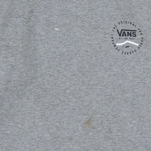 Vans Men's Grey Small Pullover Hoodie with Logo Graphic