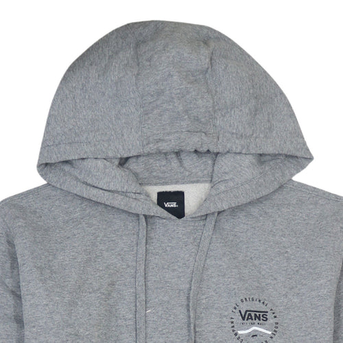 Vans Men's Grey Small Pullover Hoodie with Logo Graphic