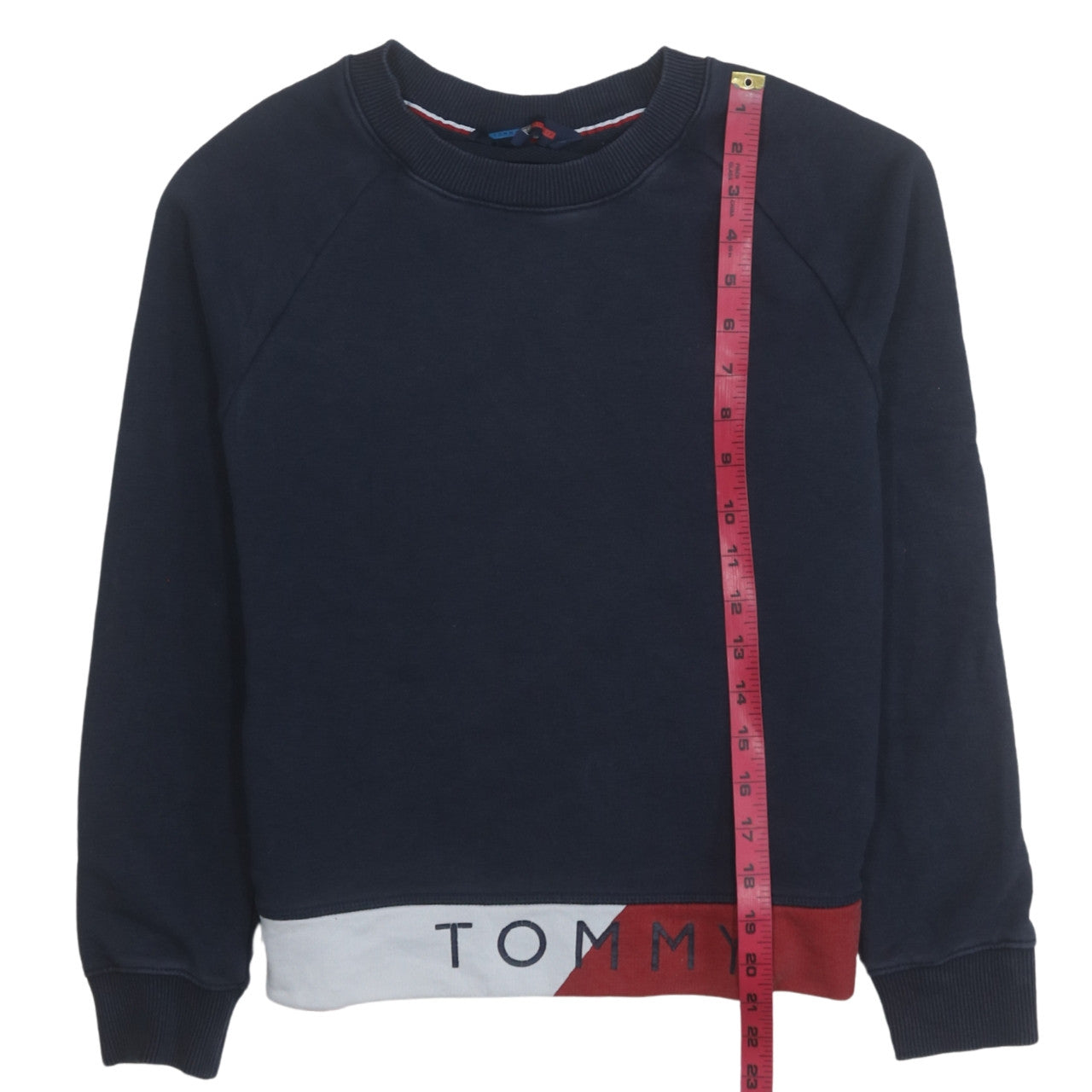 Tommy Hilfiger Womens Navy Crew Neck Pullover Sweatshirt Size S