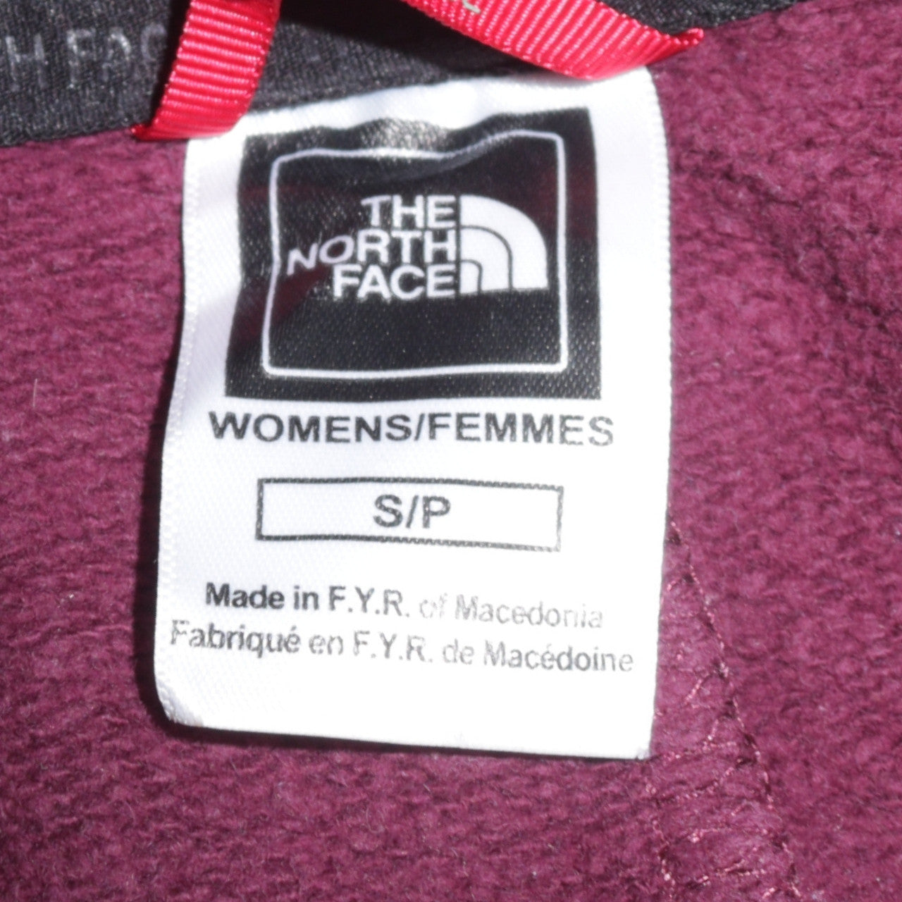 The North Face Womens Burgundy Cropped Hoodie Small 100% Cotton Logo Pullover