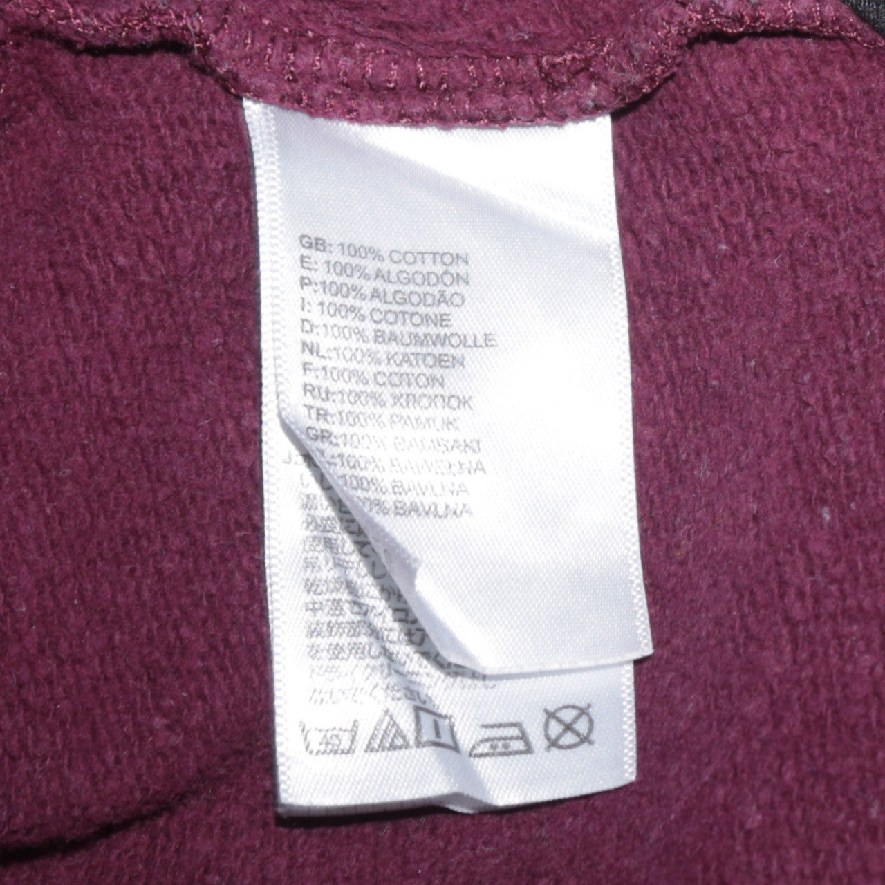 The North Face Womens Burgundy Cropped Hoodie Small 100% Cotton Logo Pullover