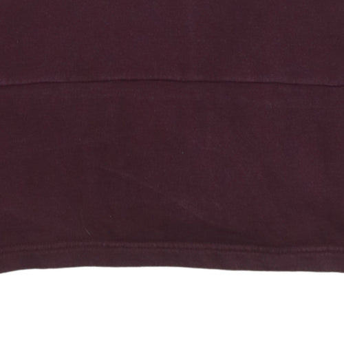 The North Face Womens Burgundy Cropped Hoodie Small 100% Cotton Logo Pullover