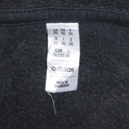 Adidas Mens Black 2XL Pullover Hoodie Sports Style