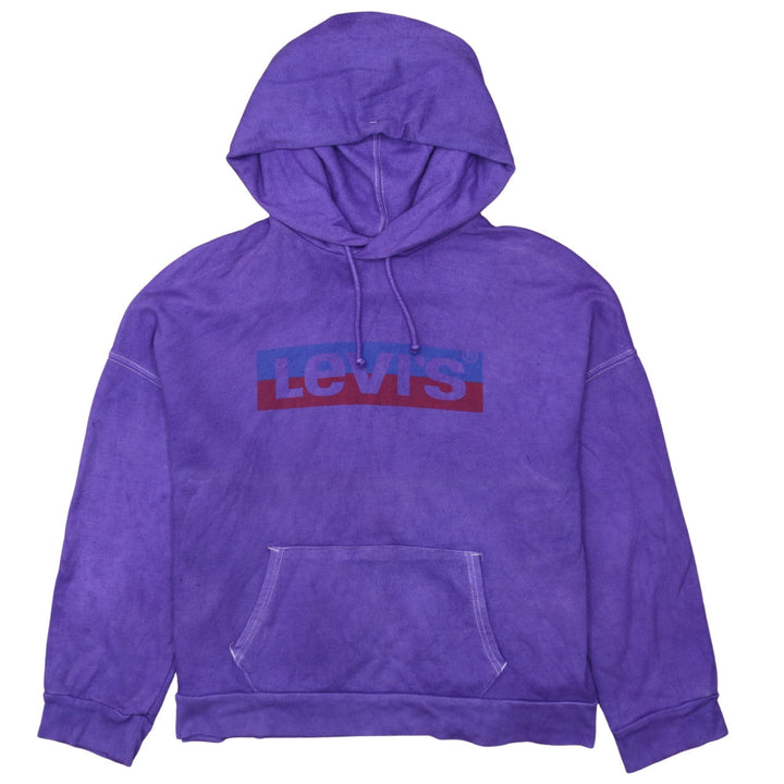 Levi's Men's Purple Pullover Hoodie Small Graphic Logo Fleece