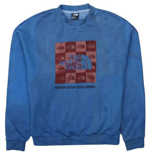 The North Face Womens Blue Medium Crew Neck Pullover Sweatshirt