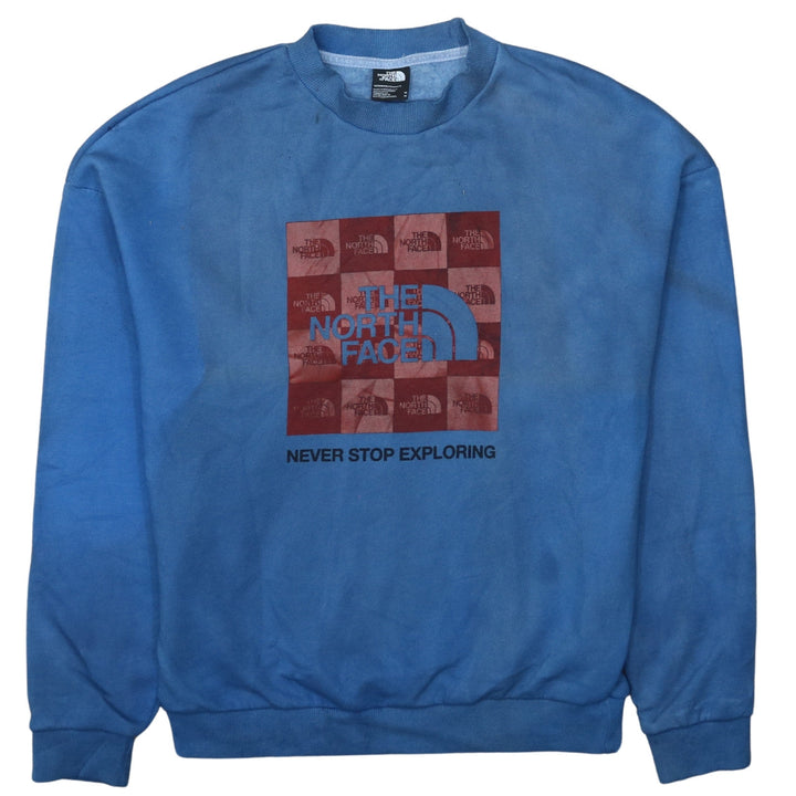 The North Face Womens Blue Medium Crew Neck Pullover Sweatshirt