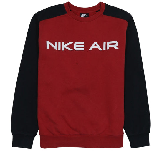 Nike Men’s Red Black Air Logo Crew Neck Sweatshirt Size M