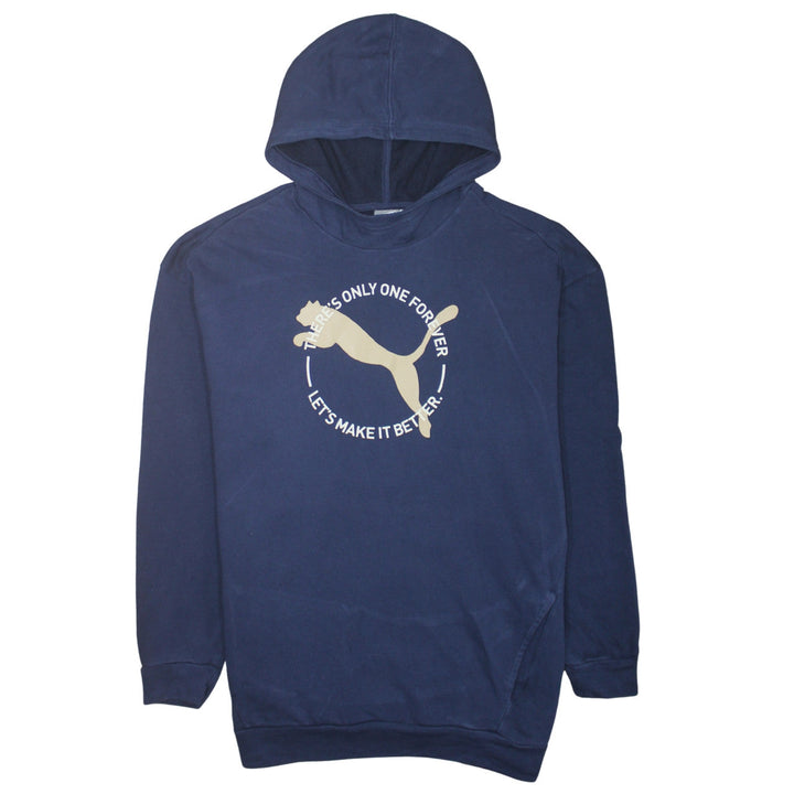 Puma Women's Navy Blue Pullover Hoodie XXL Relaxed Fit Cotton