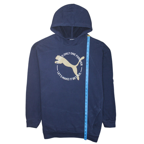 Puma Women's Navy Blue Pullover Hoodie XXL Relaxed Fit Cotton