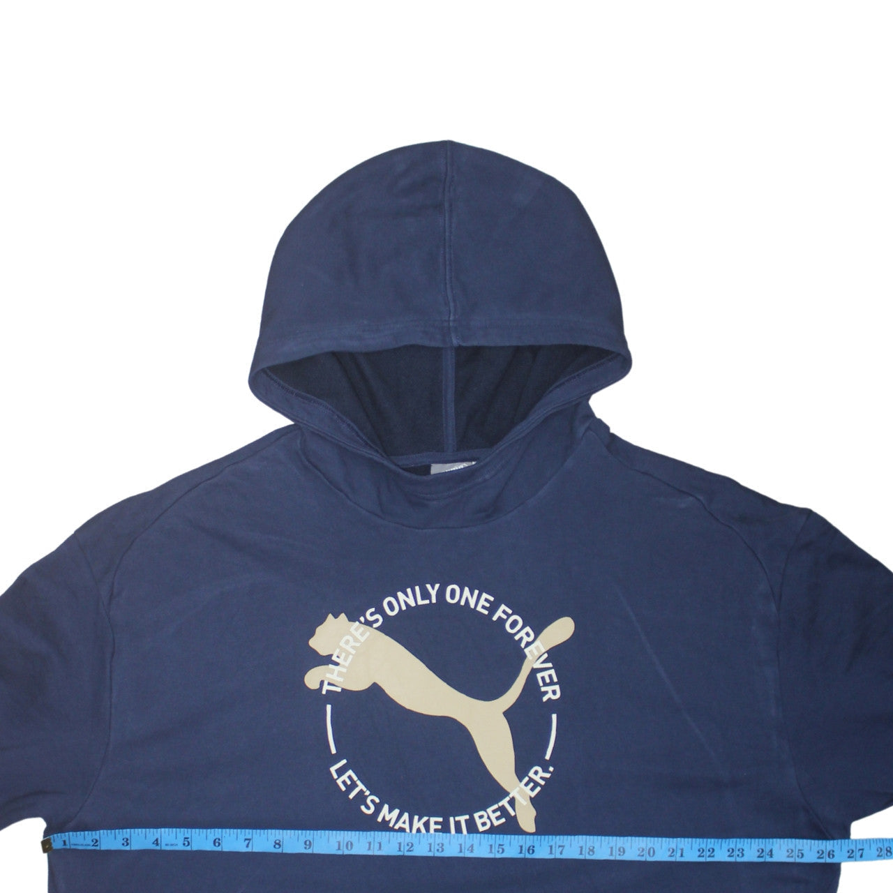 Puma Women's Navy Blue Pullover Hoodie XXL Relaxed Fit Cotton