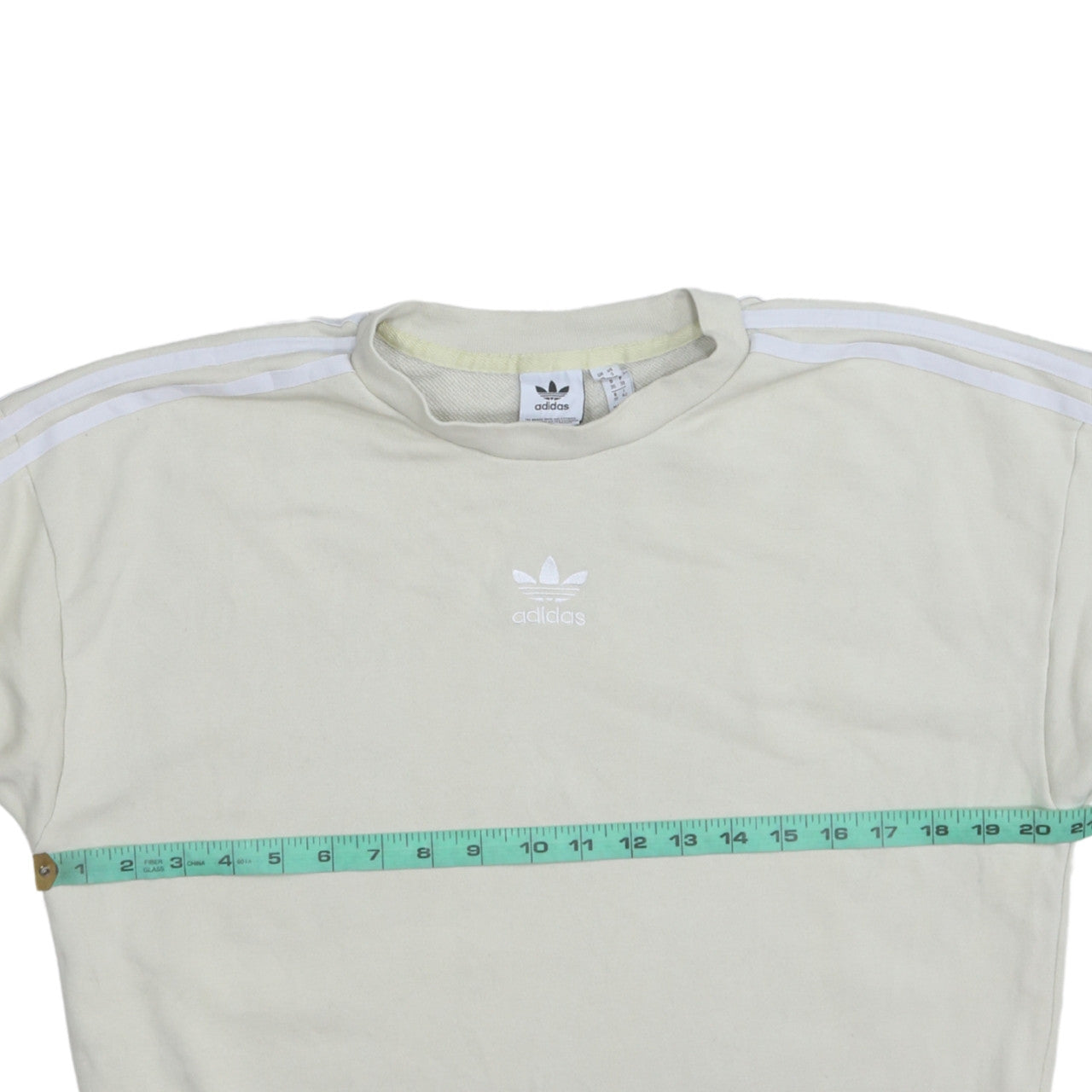 Adidas Women Beige Crew Neck Pullover Sweatshirt Size 10