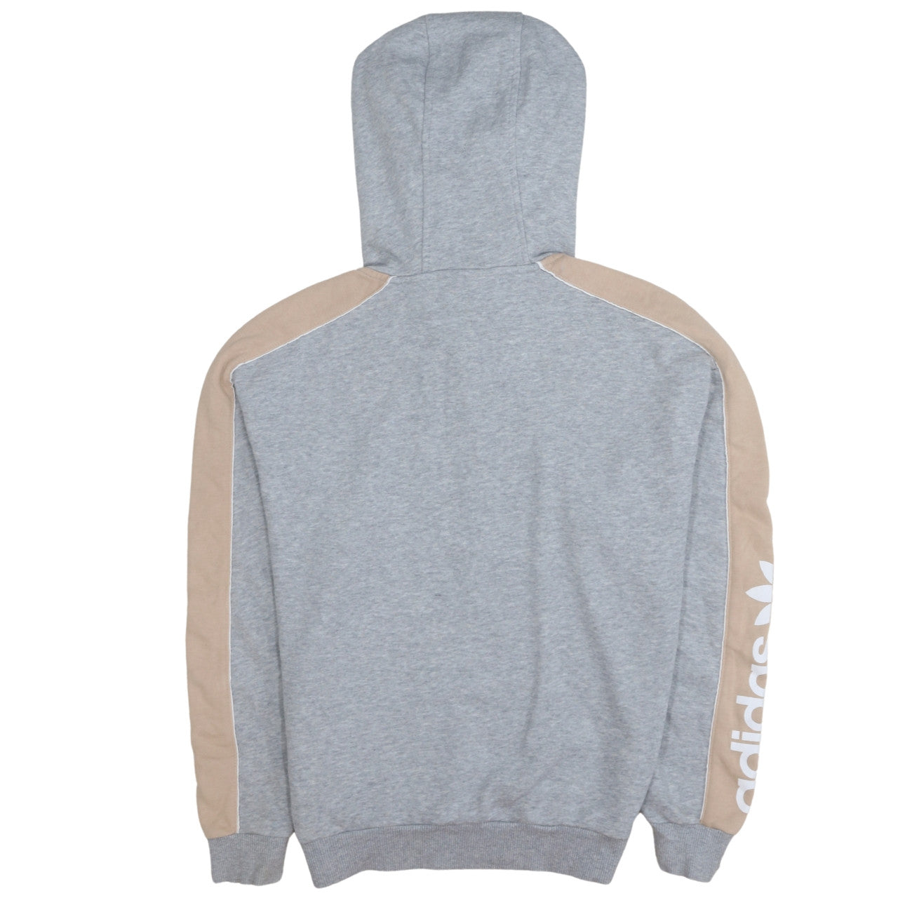 Adidas Women Grey Beige 1/2 Zip Hooded Sweatshirt Size XS UK 6