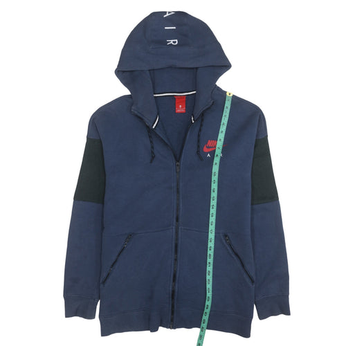 Nike Air Men's Blue Full Zip Hoodie Size M Cotton Blend